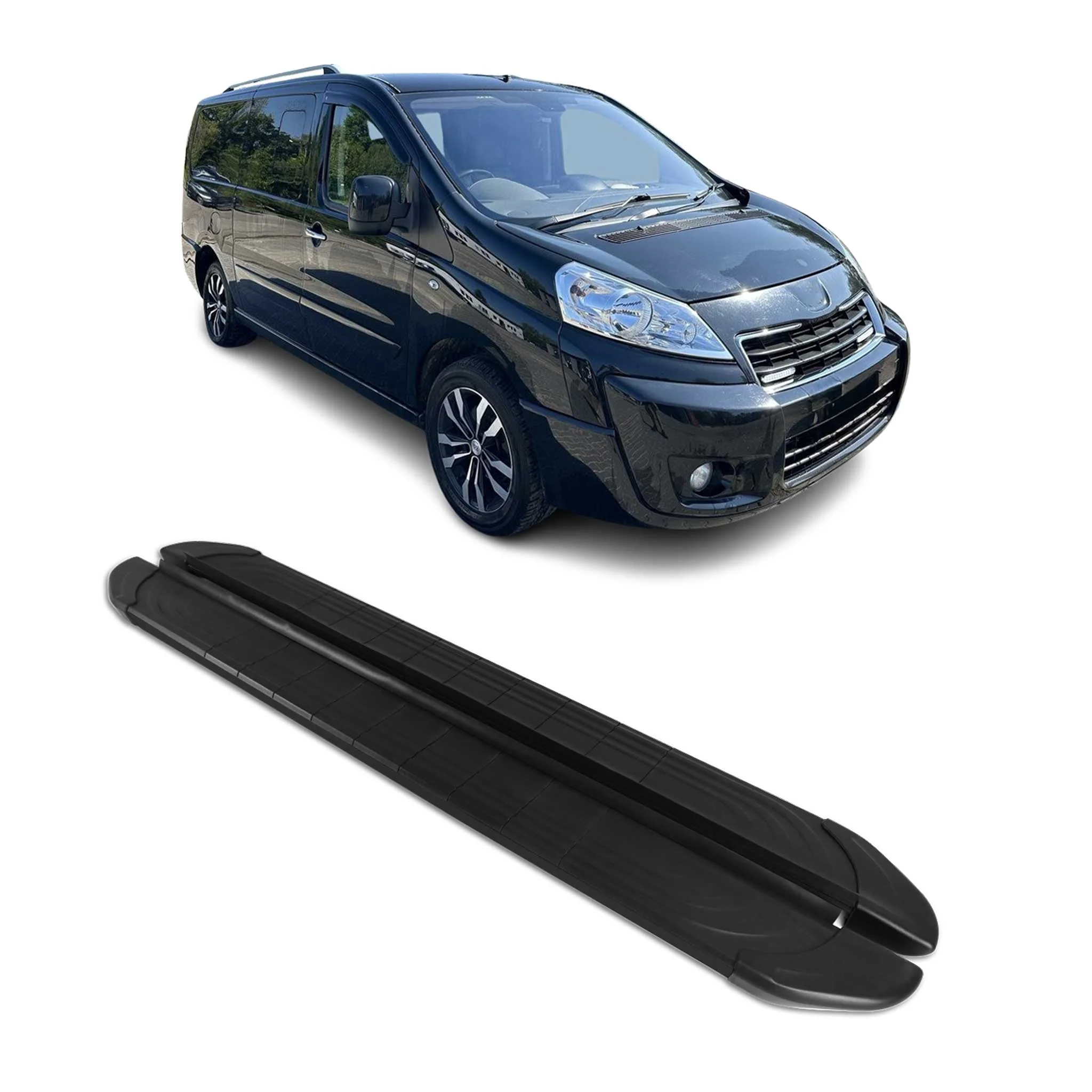 Trittbretter Seitenschweller für Peugeot Expert 2007-2016 L1 Aluminium Schwarz