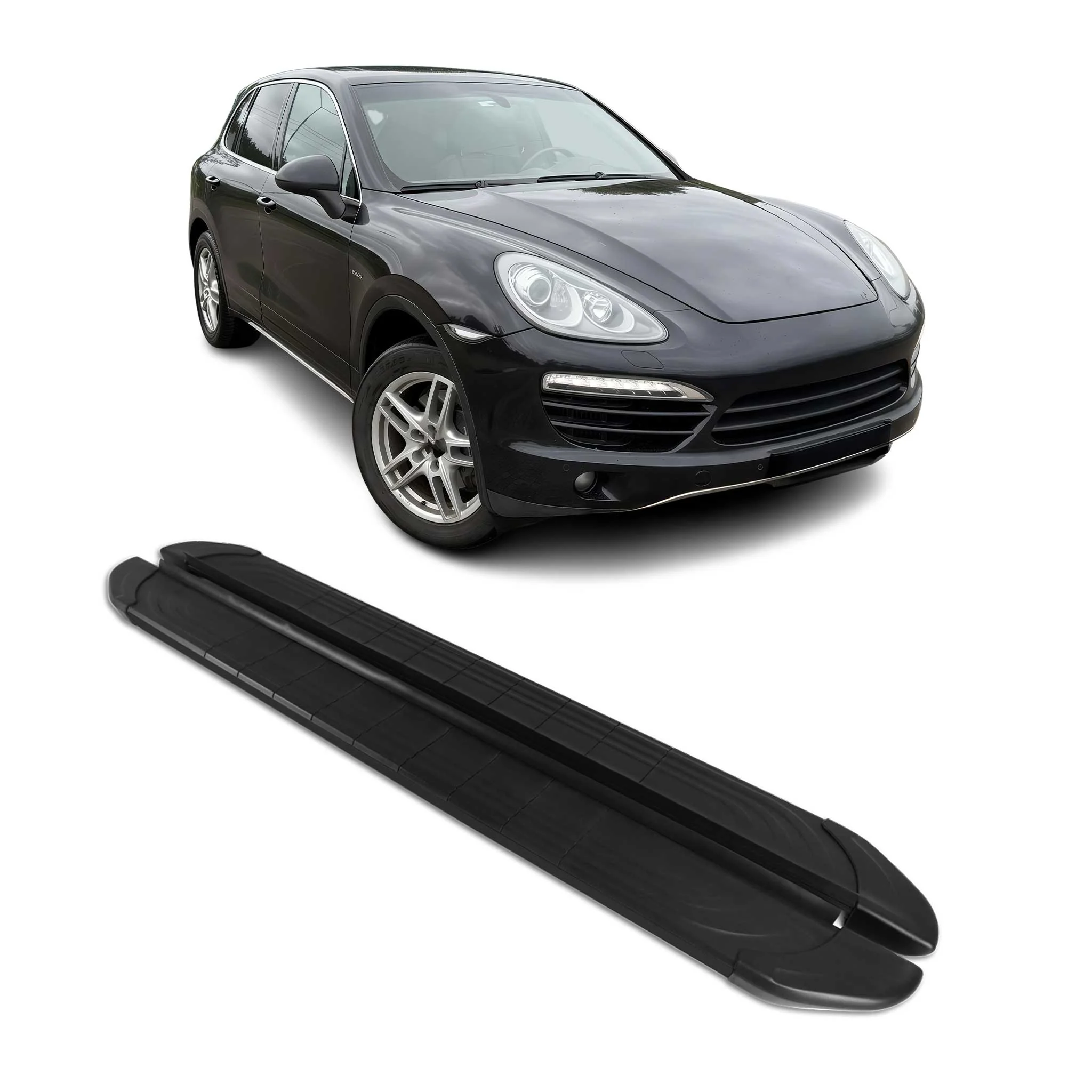 Trittbretter Seitenschweller für Porsche Cayenne 2010-2017 Aluminium Schwarz 2x
