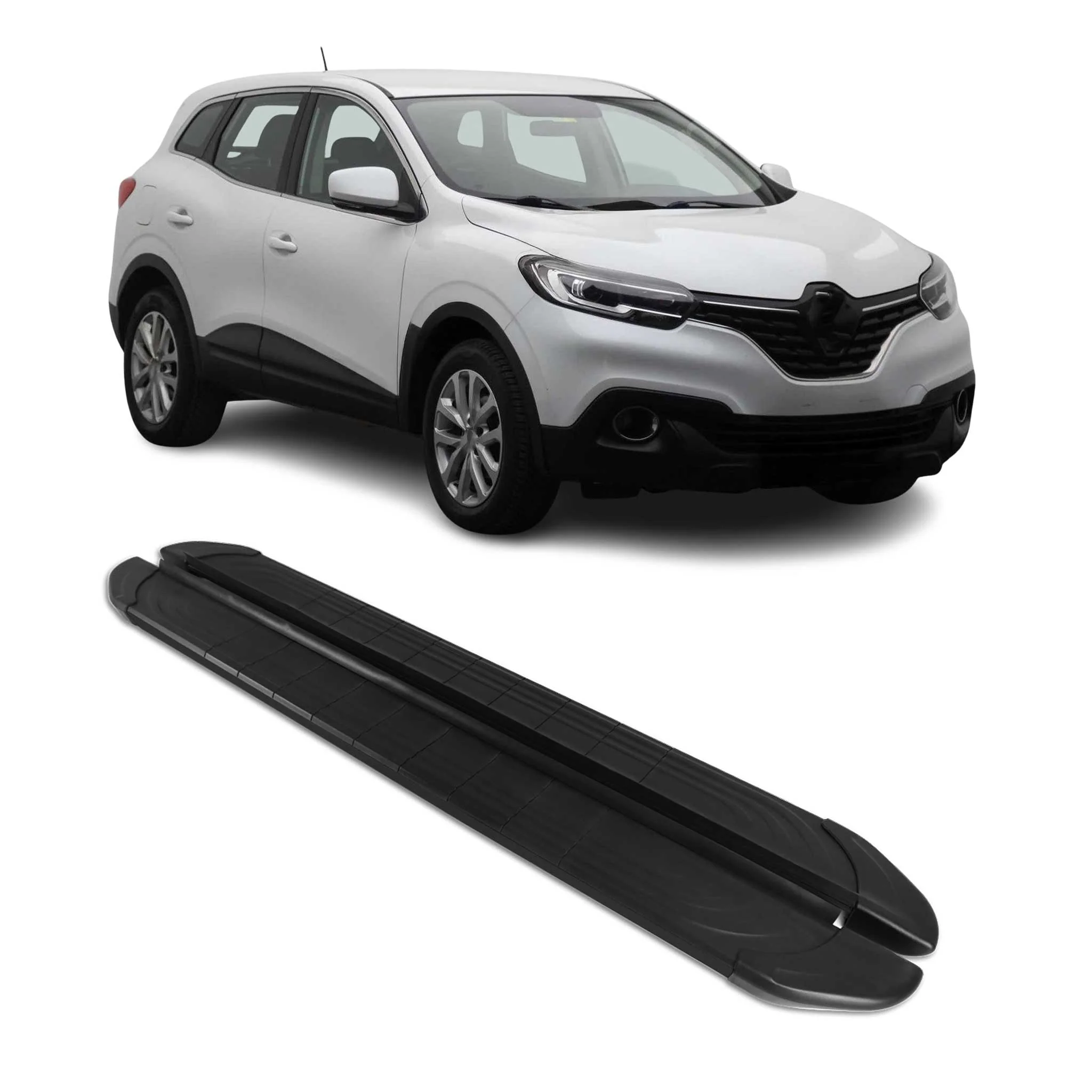 Trittbretter Seitenschweller für Renault Kadjar 2015-2022 Aluminium Schwarz 2tlg