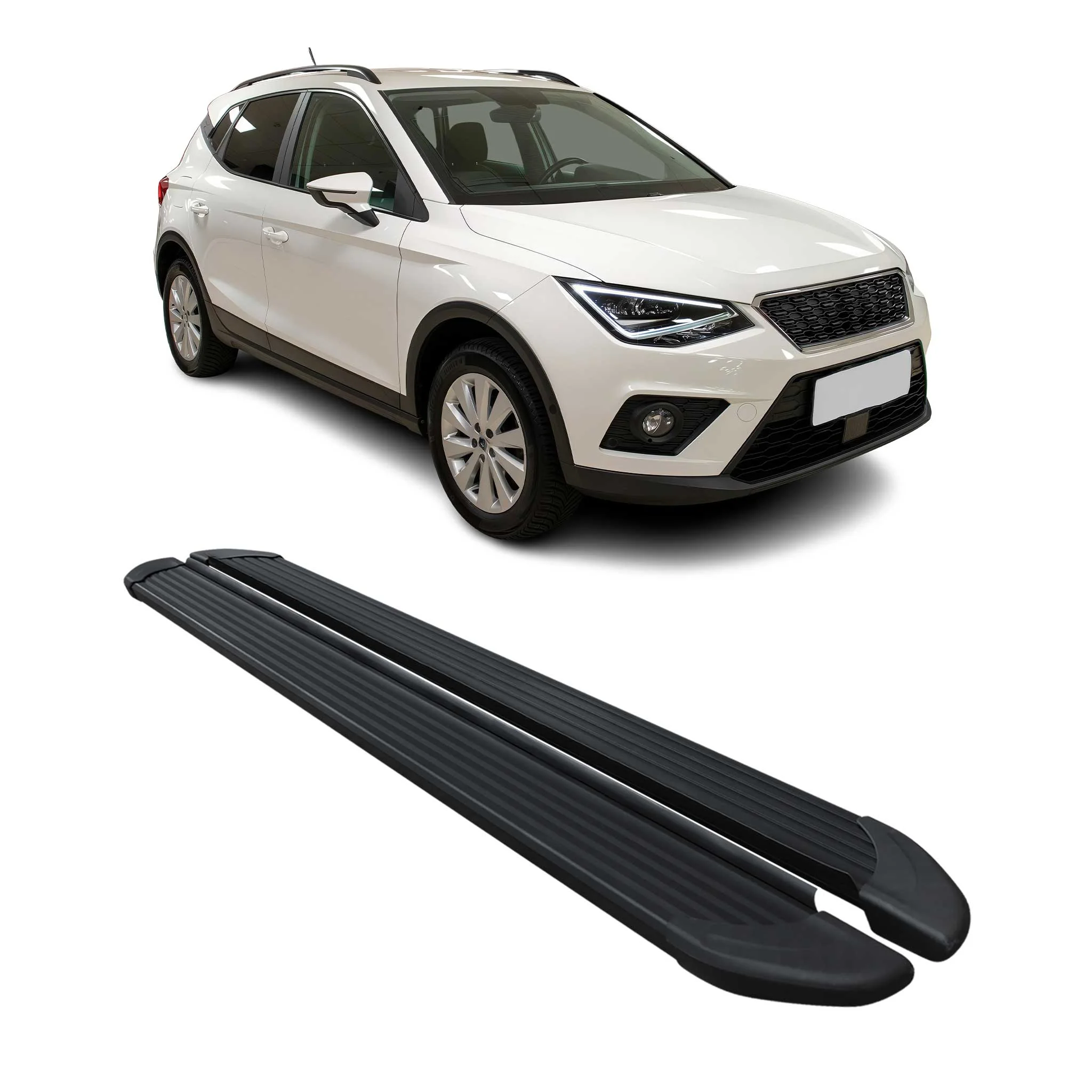 Trittbretter Seitenschweller für Seat Arona 2017-2026 Aluminium Schwarz 2 tlg