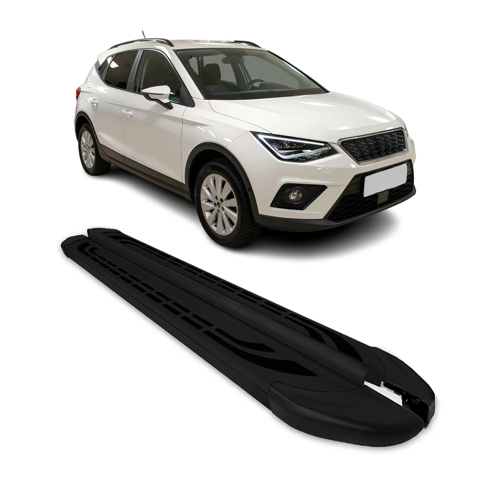 Trittbretter Seitenschweller für Seat Arona 2017-2026 Schwarz Aluminium 2 tlg