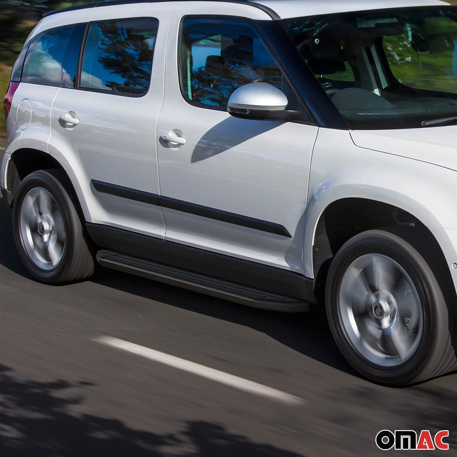 Trittbretter Seitenschweller für Skoda Yeti 2009-2024 Alu Schwarz ABE - Image 3