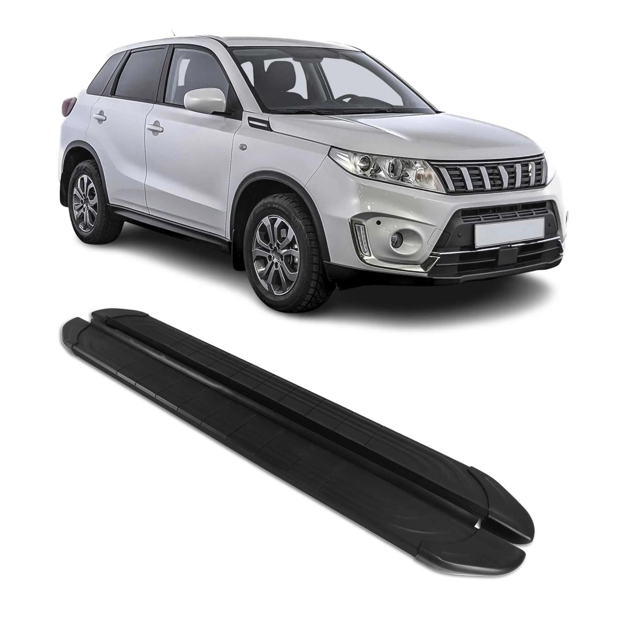 Trittbretter Seitenschweller für Suzuki Vitara 2015-2026 Aluminium Schwarz 2tlg