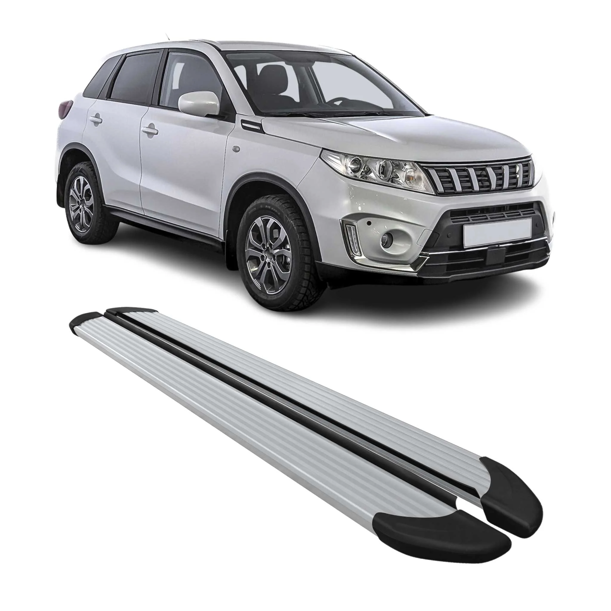 Seitenschweller Trittbretter Schweller für Suzuki Vitara 2015-2026 Alu Grau