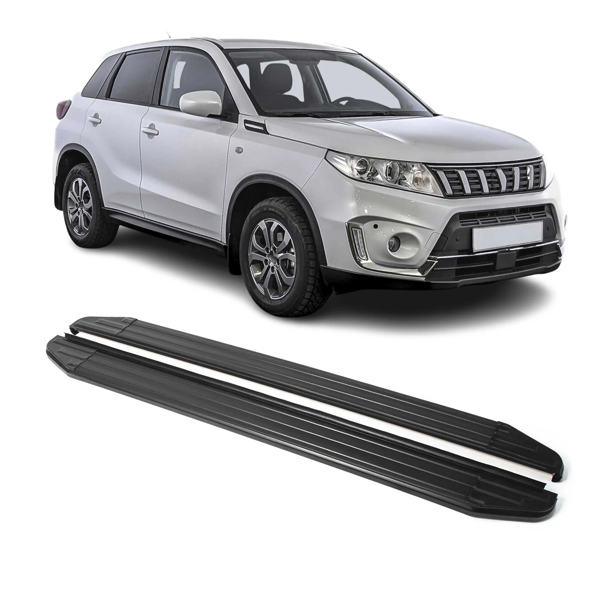 Trittbretter Seitenschweller für Suzuki Vitara 2015-2024 Alu Schwarz ABE