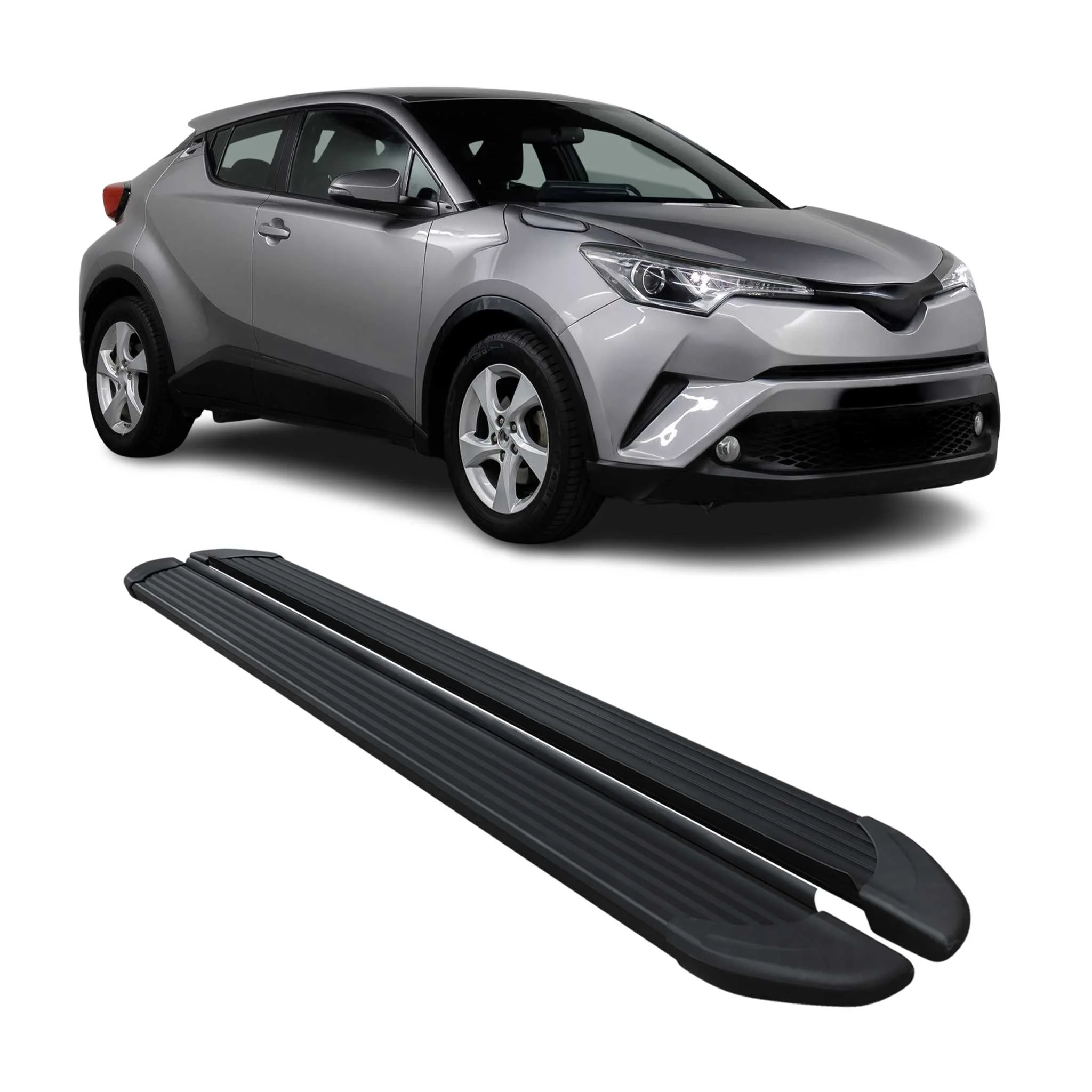 Seitenschweller Trittbretter Schweller für Toyota C-HR 2016-2023 Alu Schwarz