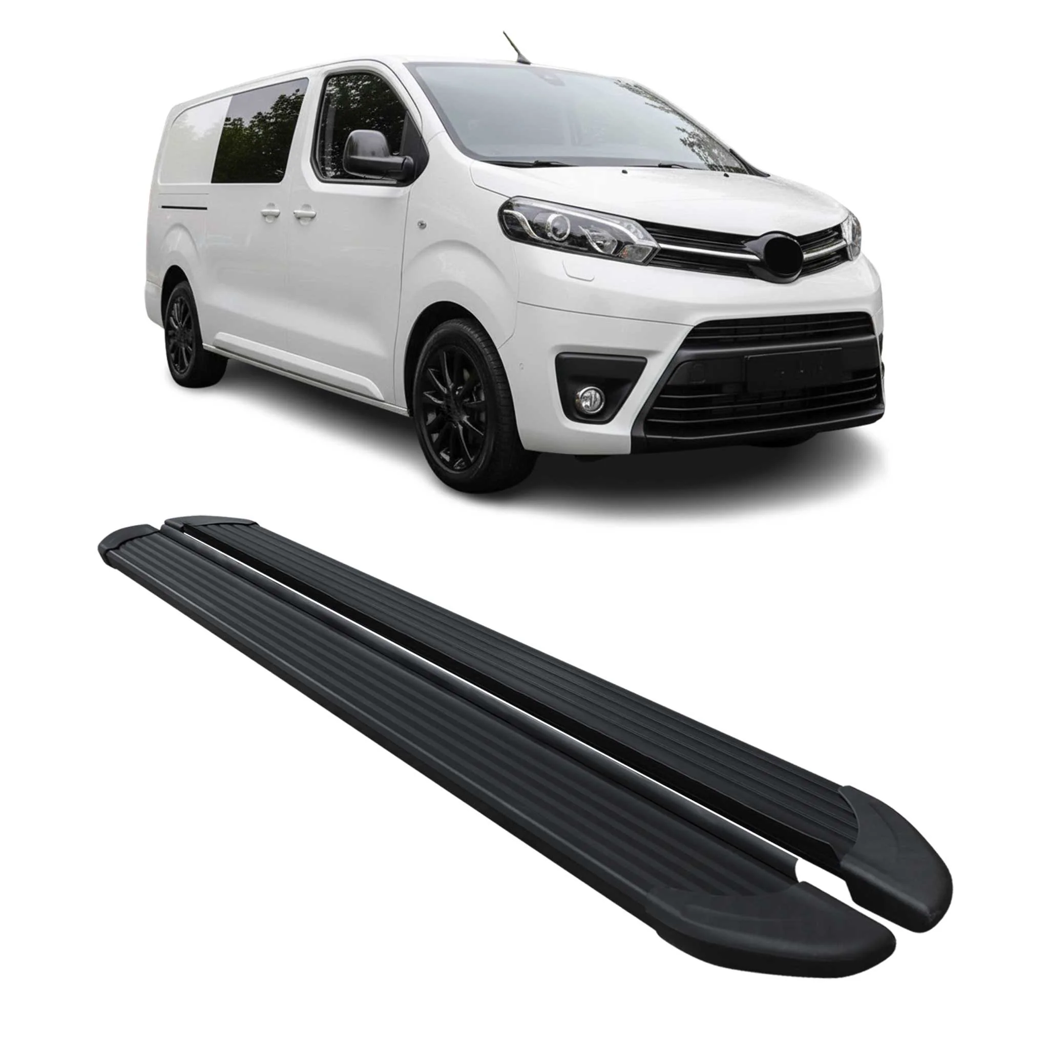 Trittbretter Seitenschweller für Toyota Proace 2016-2026 L2 L3 Langer Schwarz