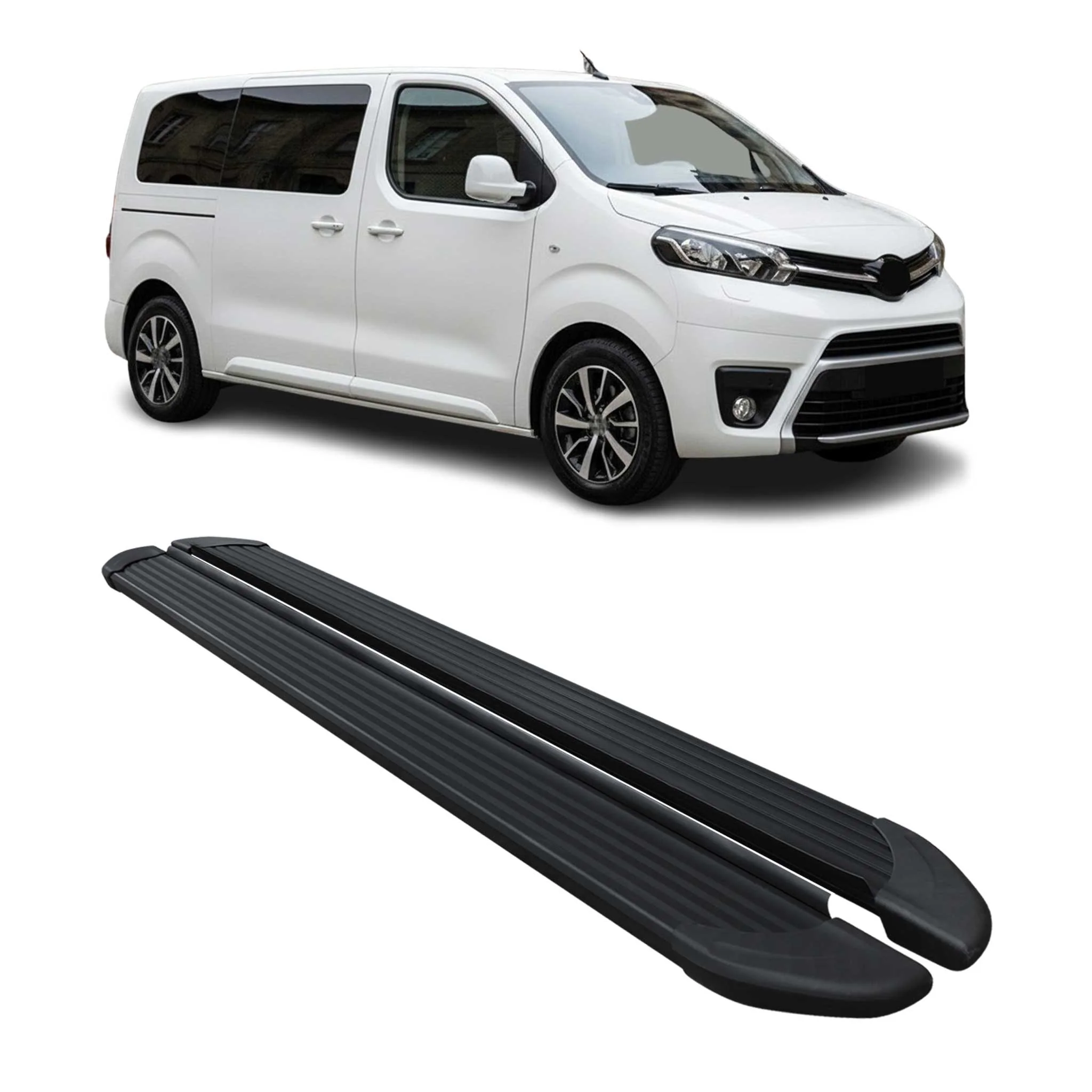Schweller Trittbretter Schweller für Toyota Proace 2016-26 L1 Kurzer Alu Schwarz