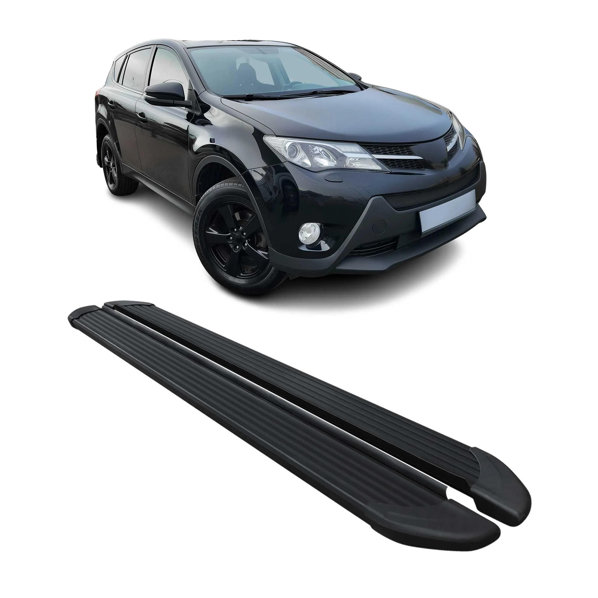 Seitenschweller Trittbretter Schweller für Toyota RAV4 2013-2018 Alu Schwarz