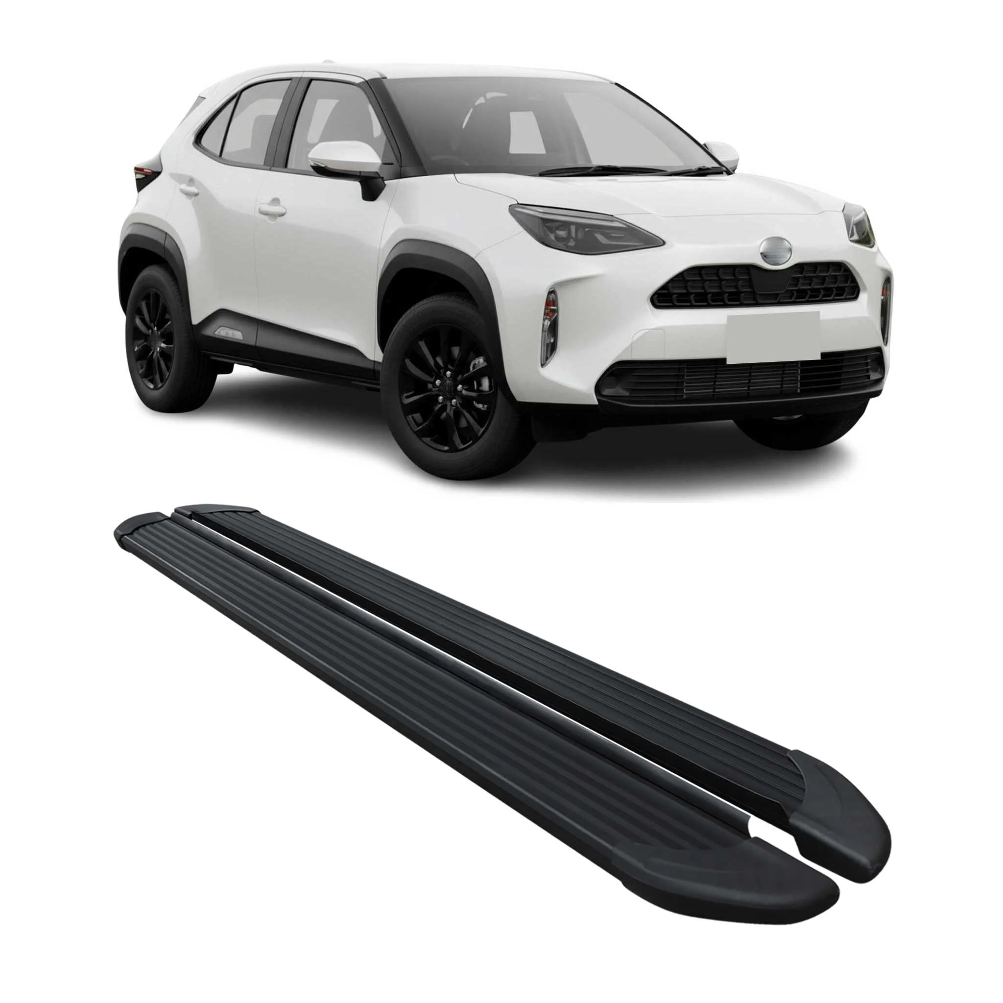 Trittbretter Seitenschweller für Toyota Yaris Cross 2021-2026 Alu Schwarz 2 tlg