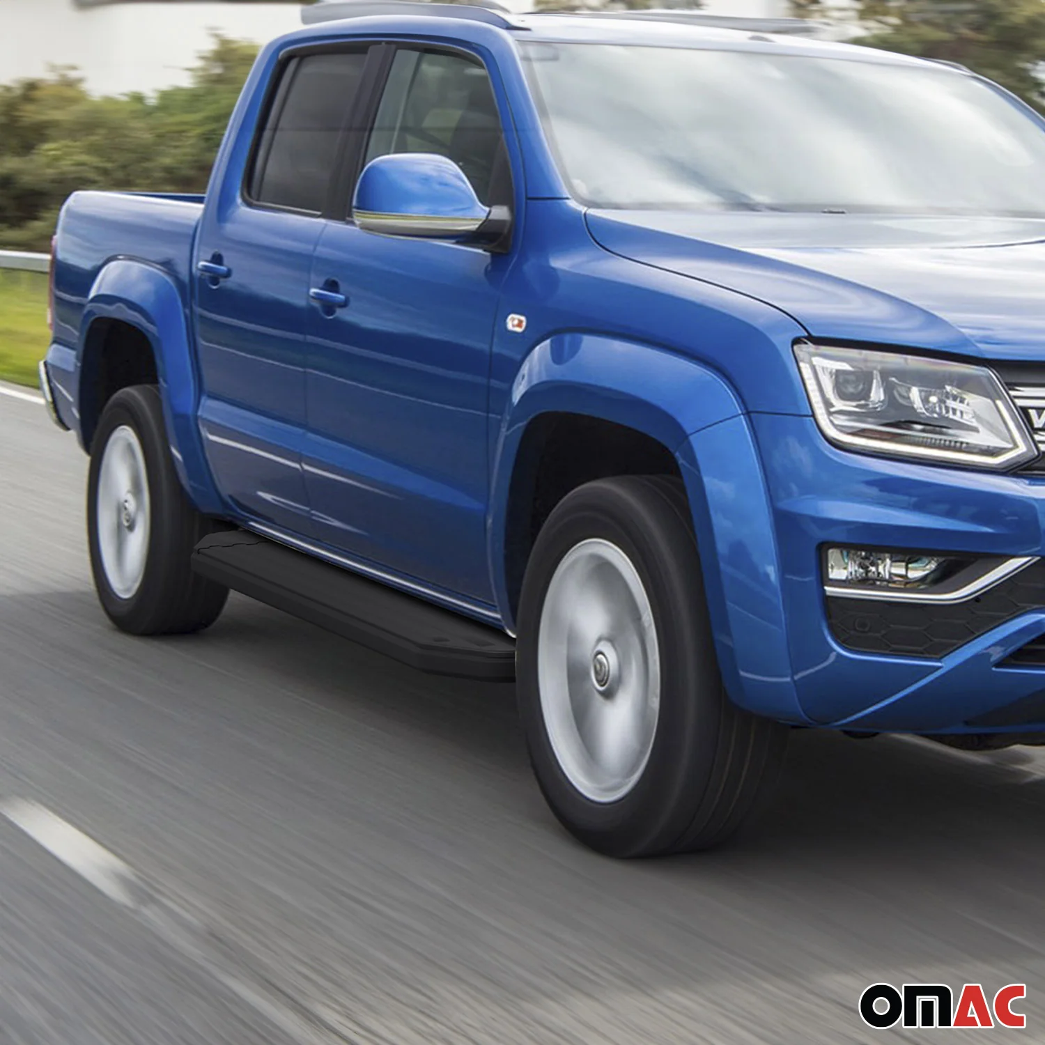 Trittbretter Seitenschweller für VW Amarok 2016-2021 Alu Schwarz ABE - Image 3