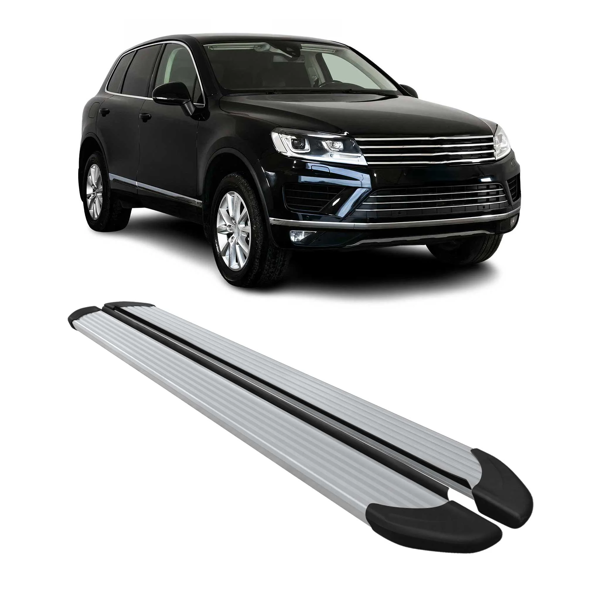 Seitenschweller Trittbretter Schweller für VW Touareg 2010-2018 Aluminium Silber
