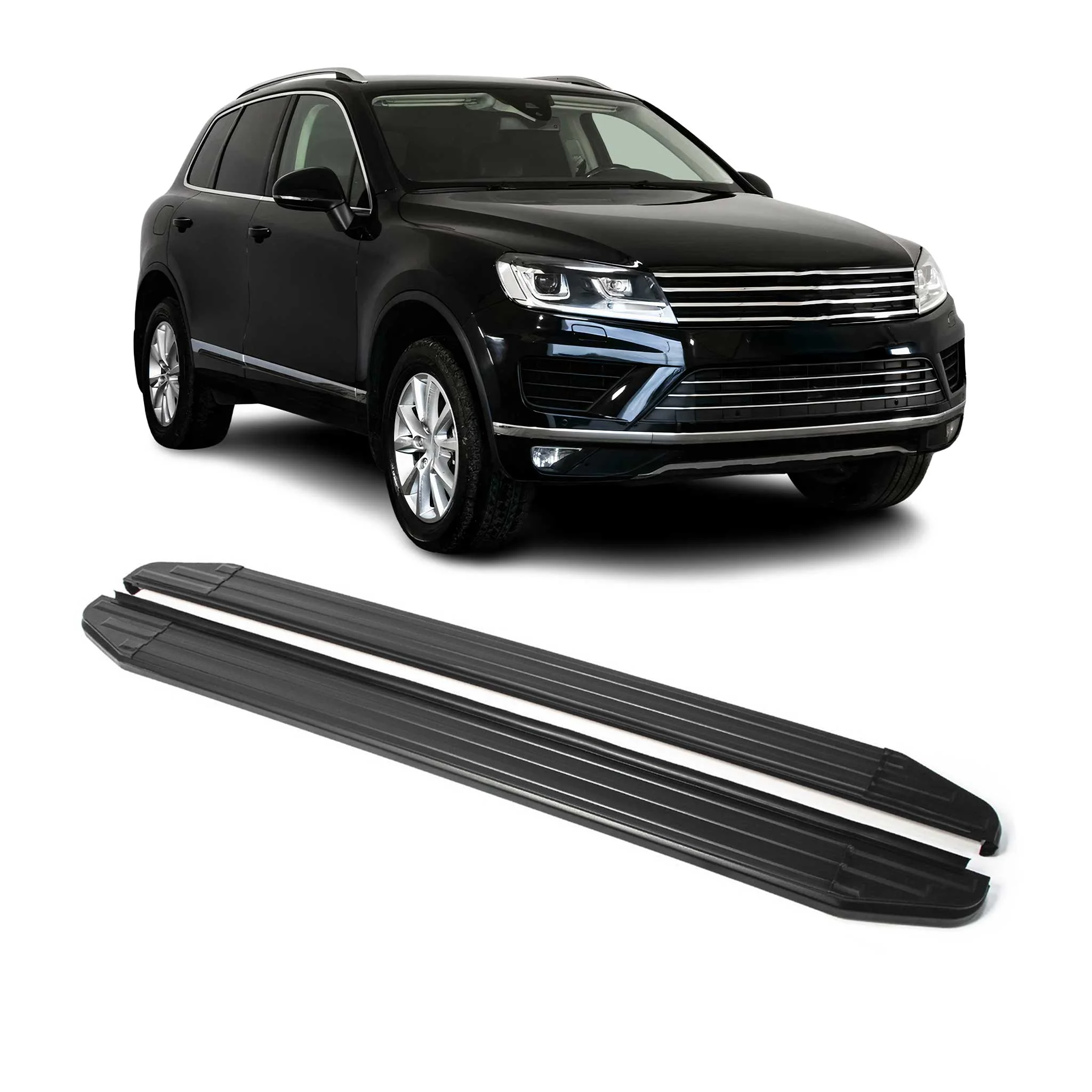 Trittbretter Seitenschweller für VW Touareg 2010-2018 Alu Schwarz ABE