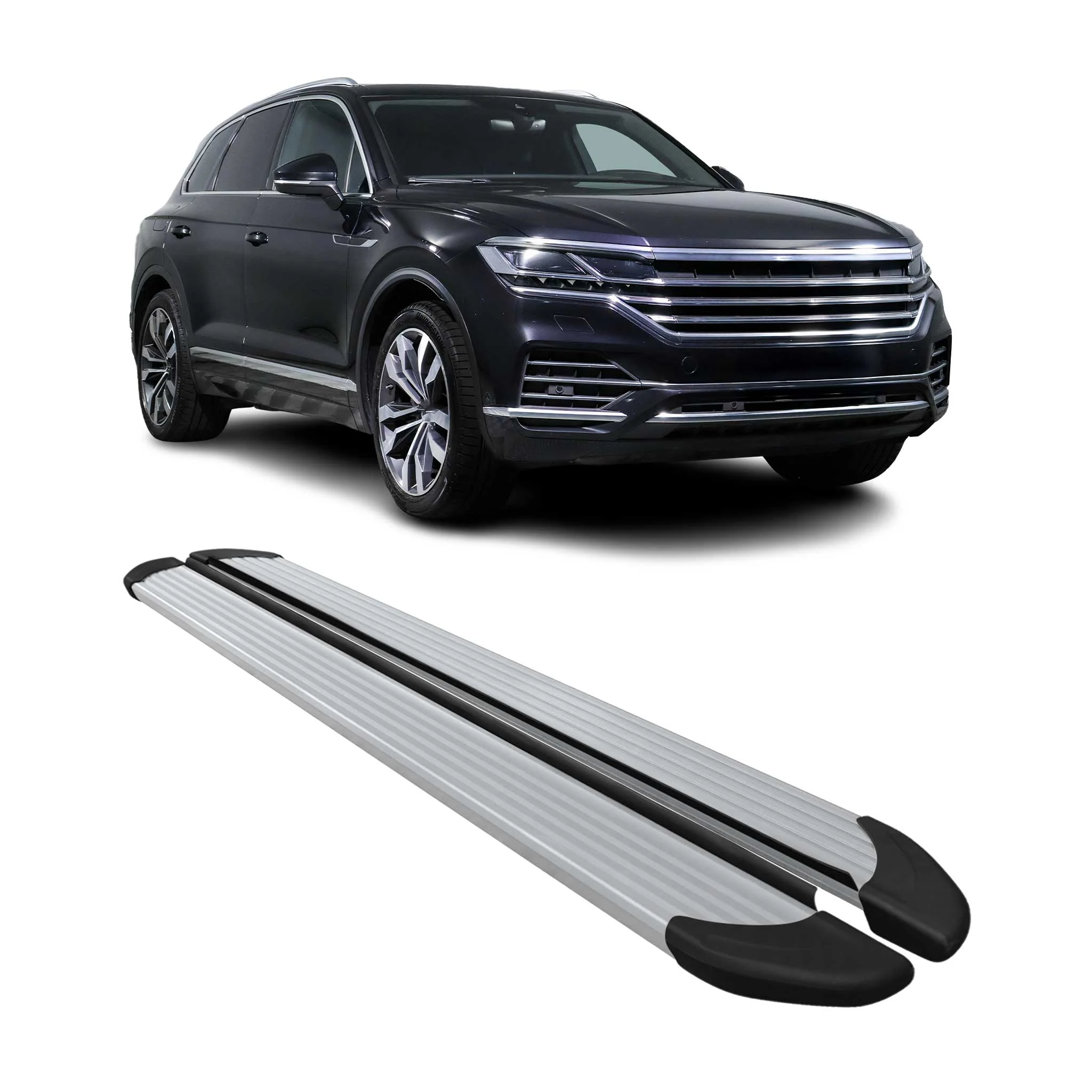 Trittbretter Seitenschweller für VW Touareg 3 2018-2026 Silber Alu