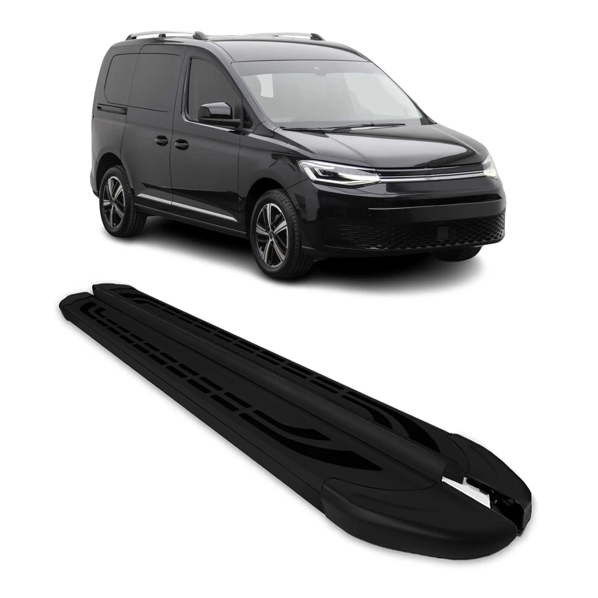 Trittbretter Seitenschweller Seitenbretter für VW Caddy 2020-2024 Kurzer Schwarz