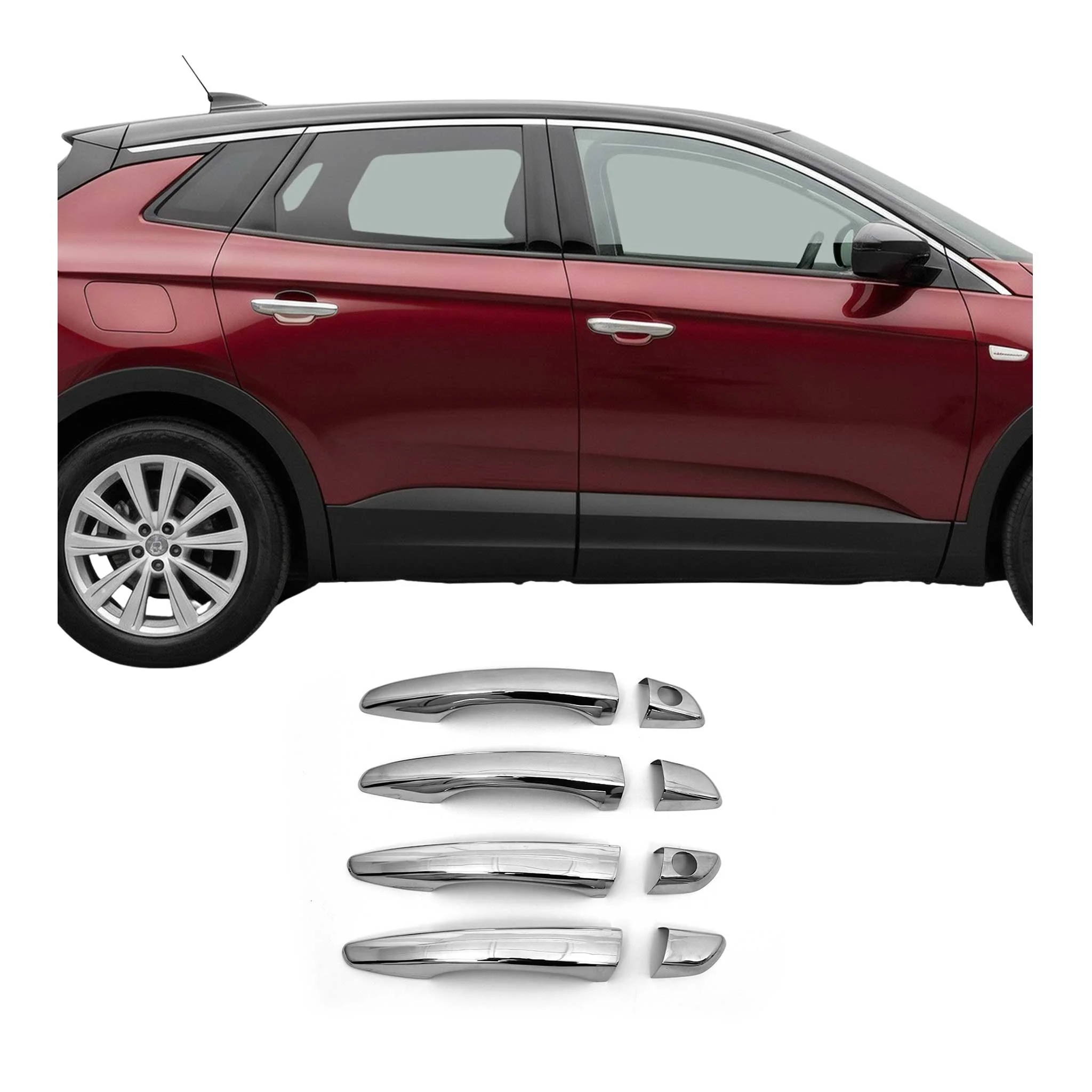 Chrom Türgriff Blende für Peugeot 2008 2019-2024 4-Tür Edelstahl 8tlg