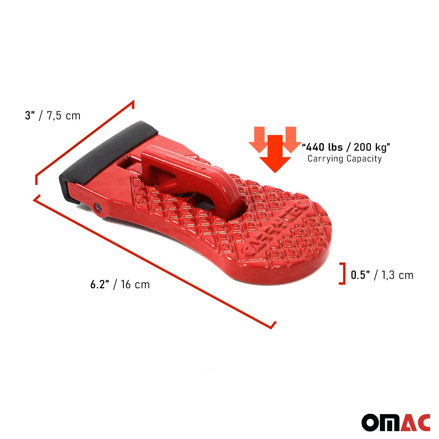 Türpedal Fußpedal Leiter Fußstütze Tür Haken Steighilfe Alu Rot - Image 3