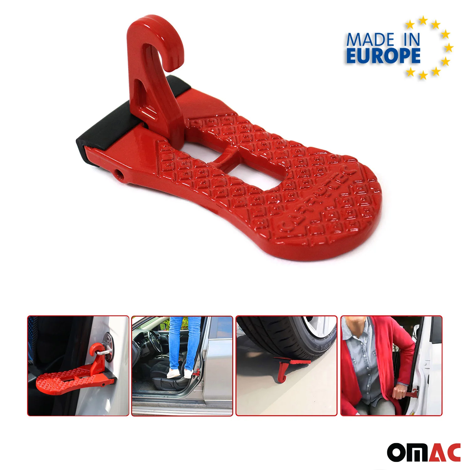 Türpedal Fußpedal Leiter Fußstütze Tür Haken Steighilfe Alu Rot - Image 5