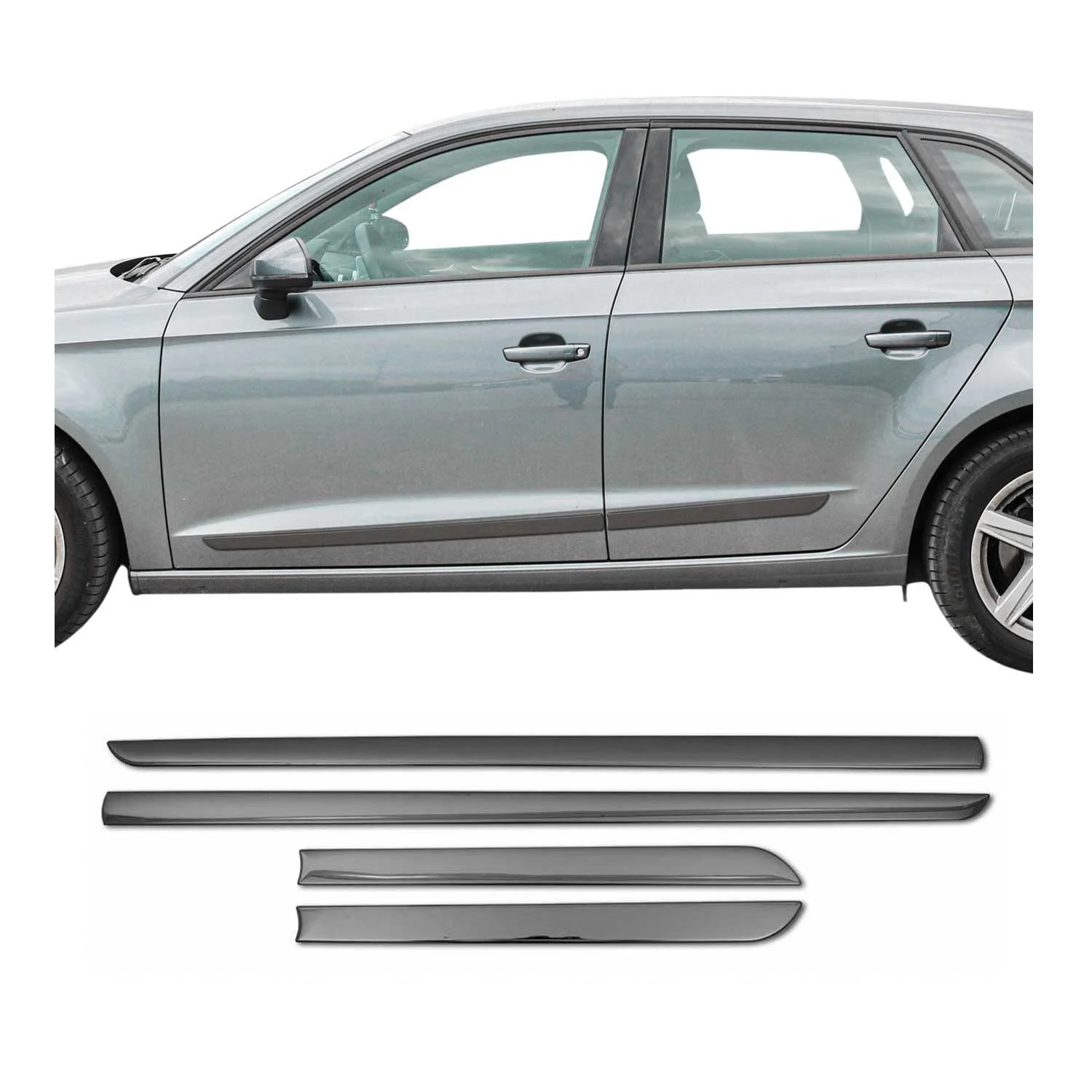 Türschutzleiste Seitentürleiste für Togg T10X T10F 2023-2026 Chrom Dunkel 4x