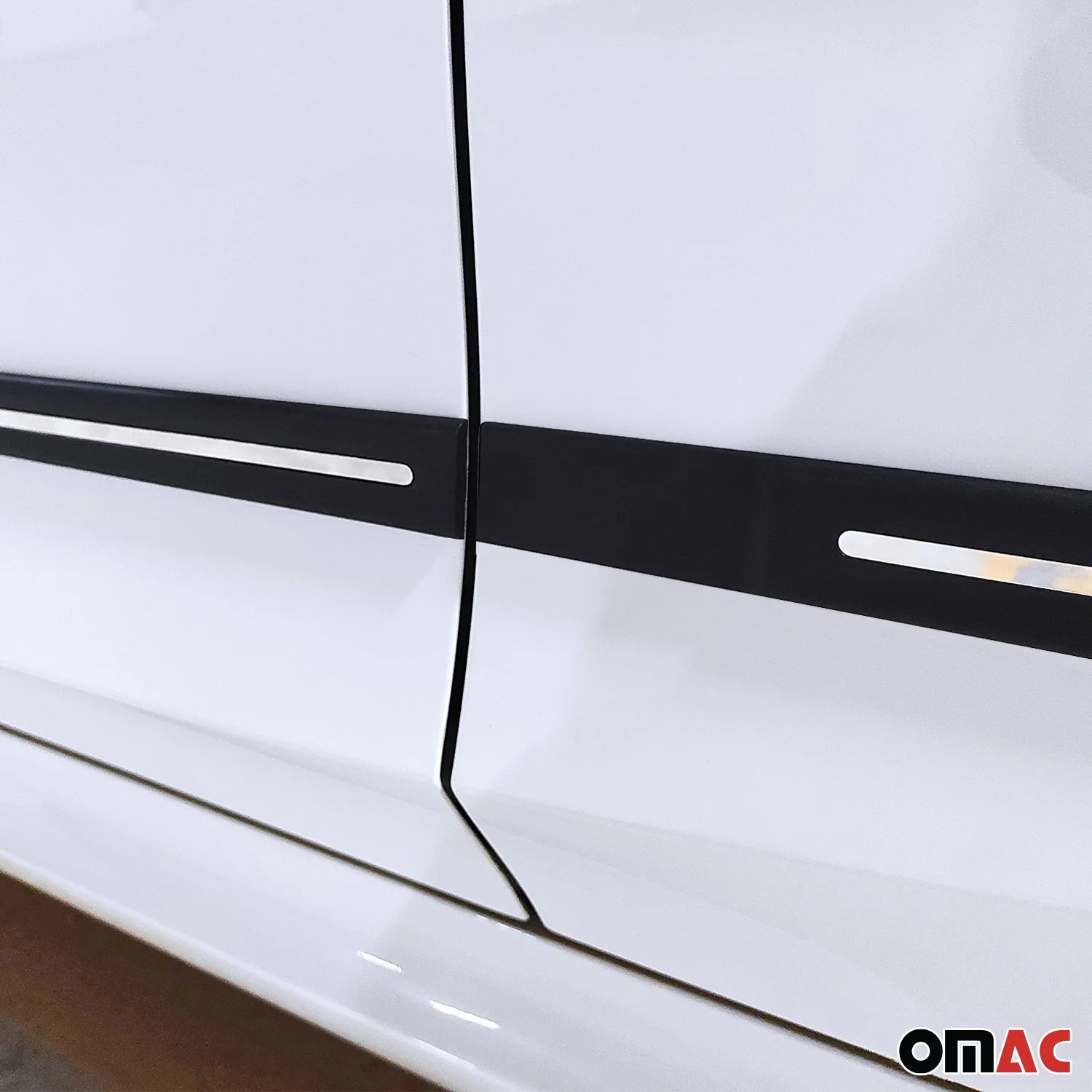 Seitentürleiste Türleisten Türschutzleisten für Fiat Tipo ABS Chrom Schwarz 4x - Image 8