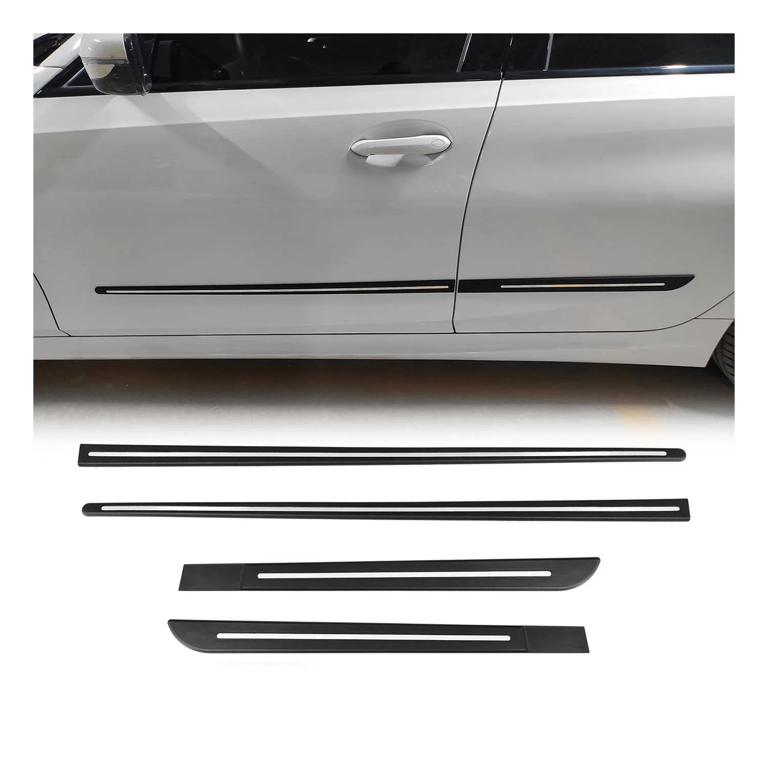 Seitentürleiste Türleisten Türschutzleisten für Subaru XV ABS Chrom Schwarz 4x