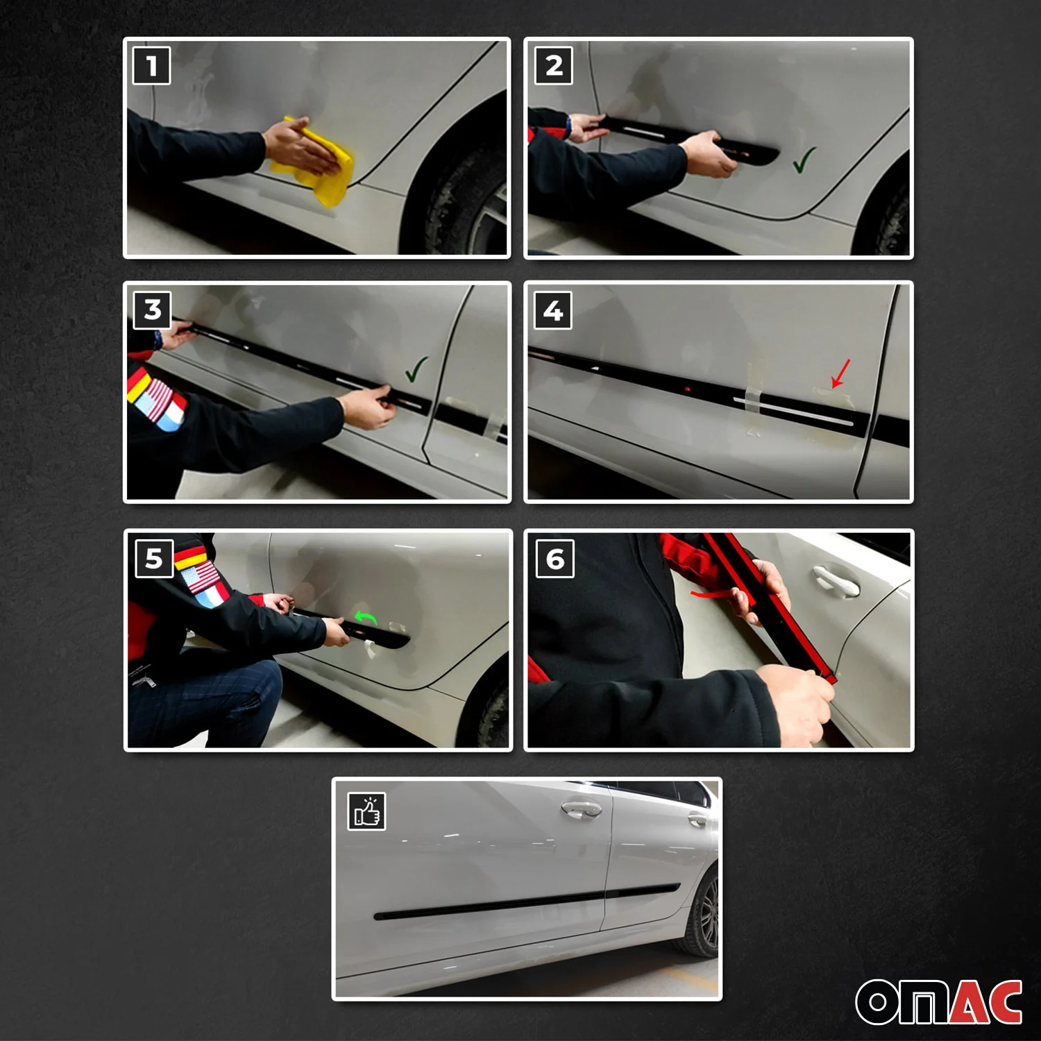 Seitentürleiste Türleisten Türschutzleisten für Mercedes C Klasse ABS Chrom Matt - Image 5