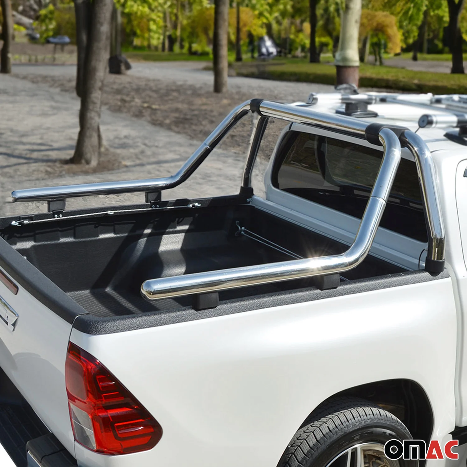 Überrollbügel Rollbar für Fiat Fullback 2016-2021 Gefärbten Stahl Ø76 Silber - Image 2