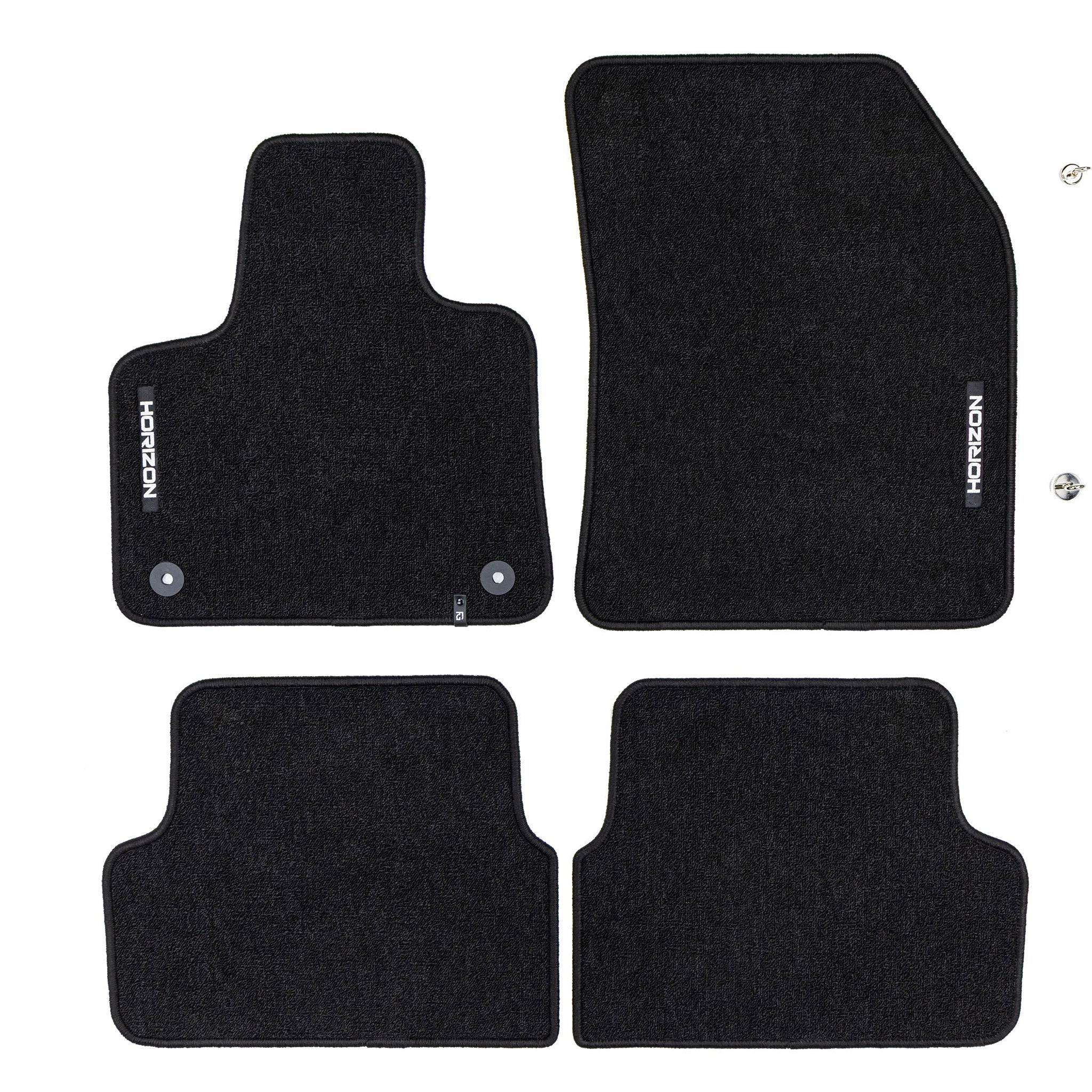 Velours Fußmatten für DS7 Crossback / DS 7 2017-2026 Automatten Schwarz 4tlg