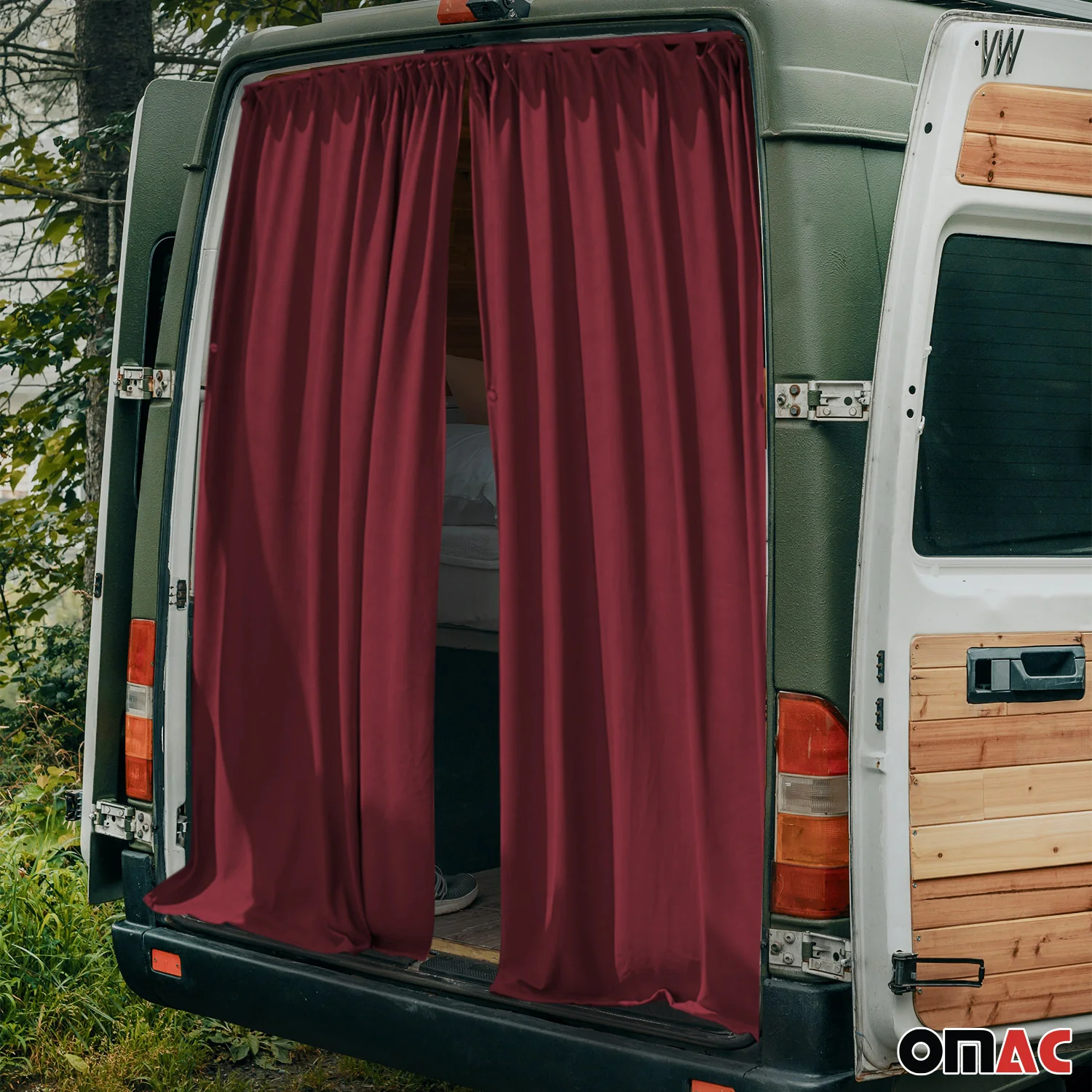 Maß Gardinen Sonnenschutz für Fiat Fiorino Qubo Heckklappe Vorhänge Rot - Image 2