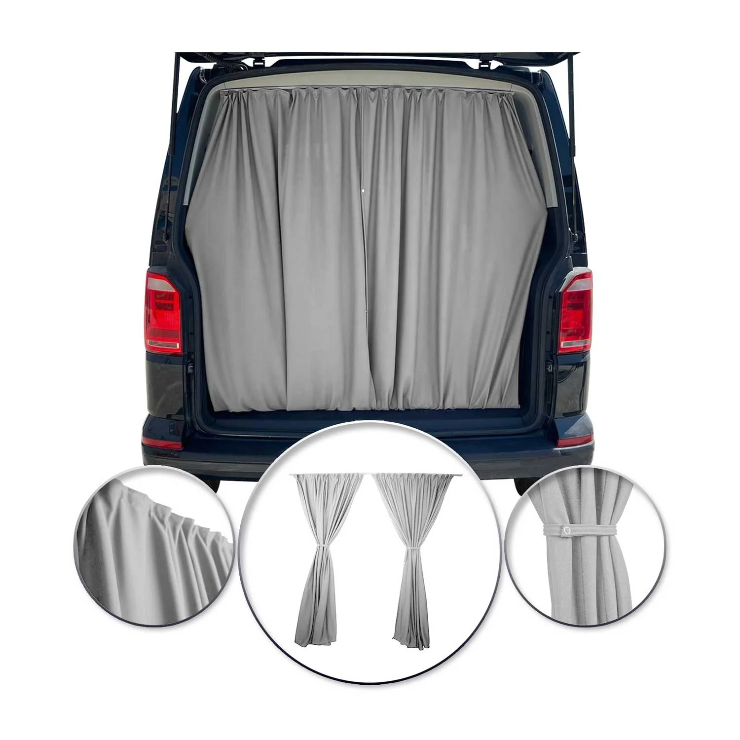 Maß Gardinen Sonnenschutz für VW Crafter H3 Heckklappe Vorhänge Grau