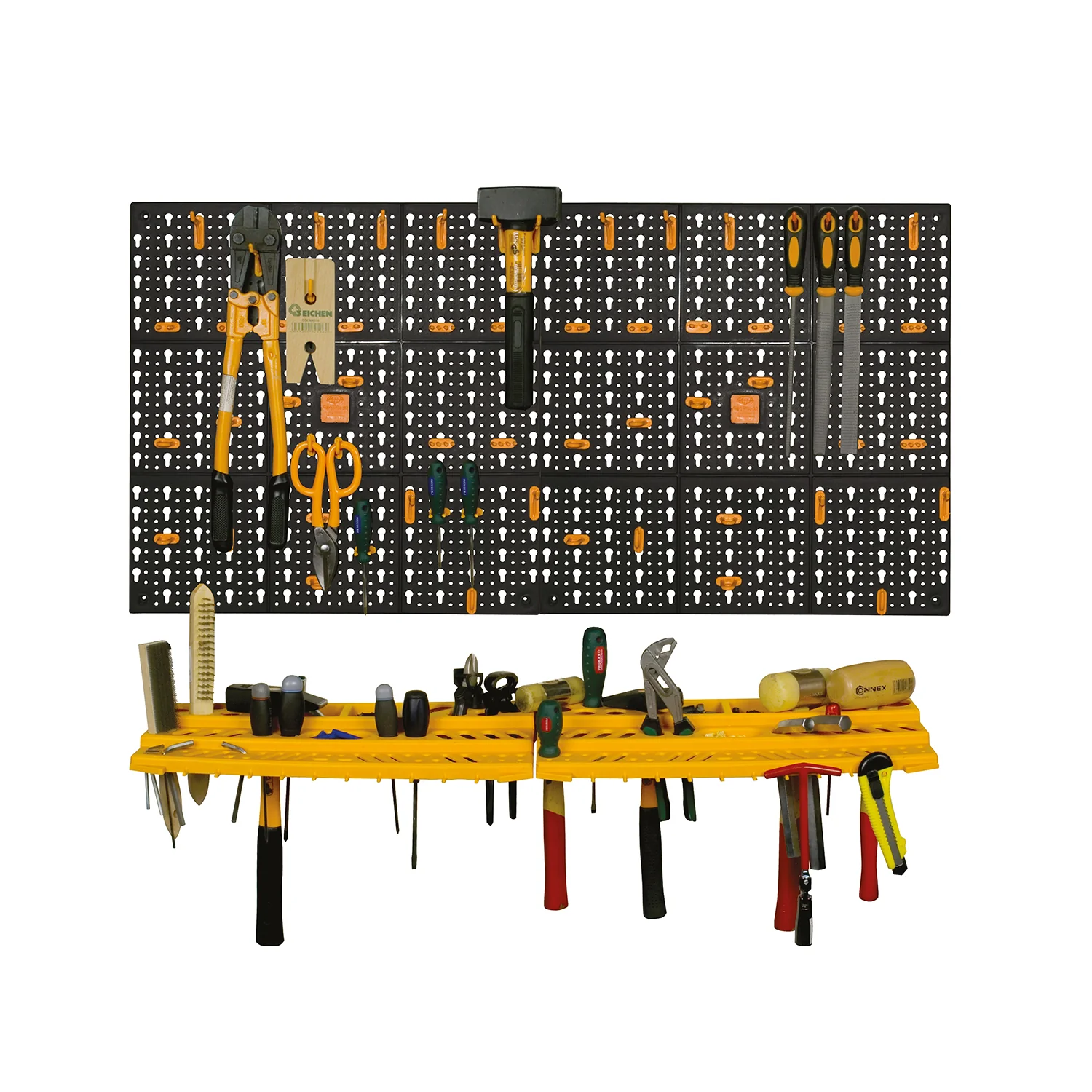 Werkstattwand Werkzeughalter Lochwand 2 Wandplatten 2 Ablagen 50 Haken Set