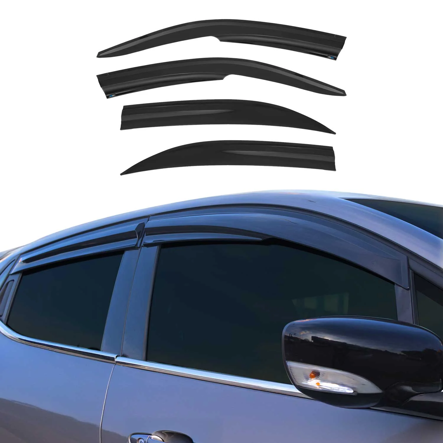 4x Windabweiser Regenabweiser für Honda Civic Stufenheck 2002-2006 Acryl Dunkel
