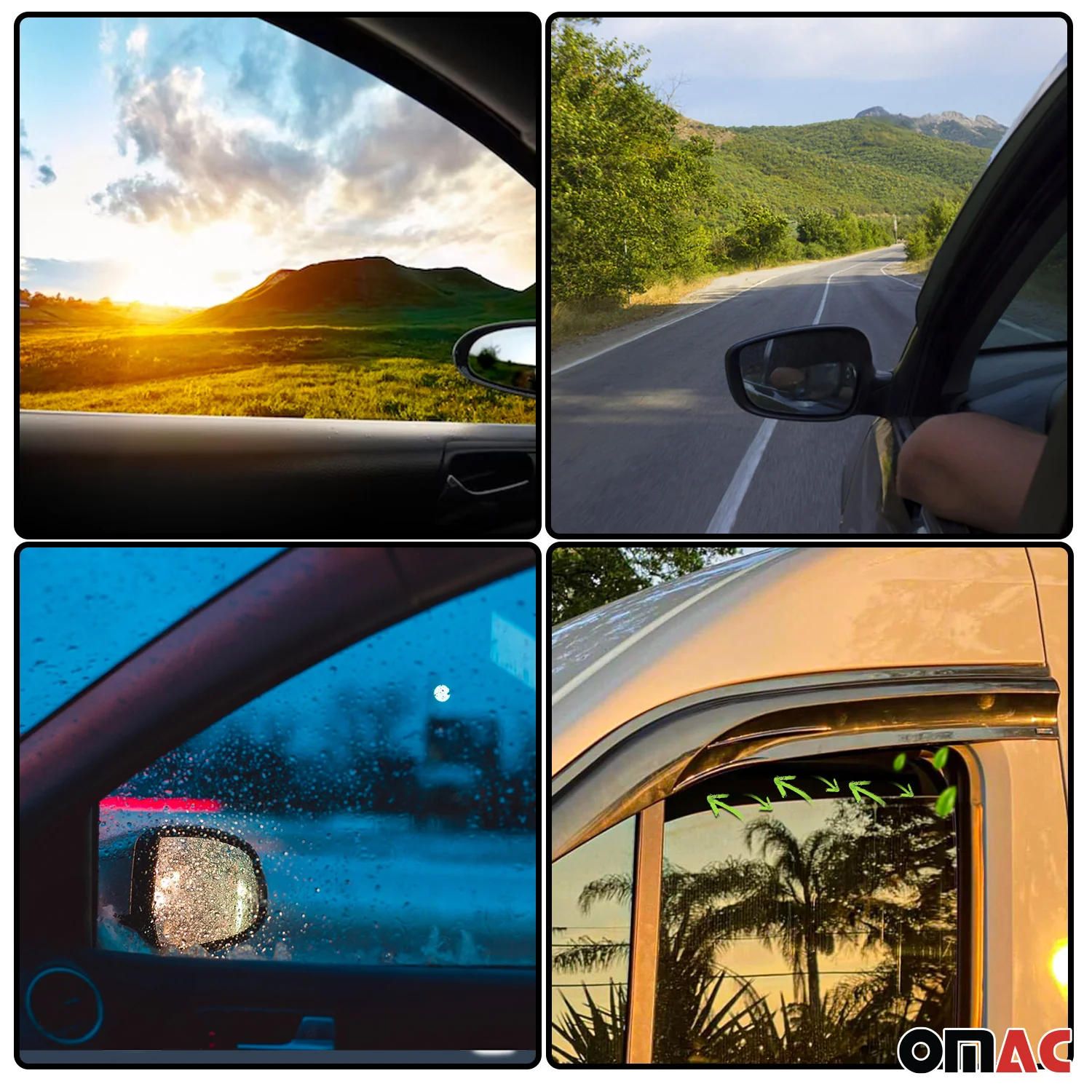 4x Windabweiser Regenabweiser für Hyundai i20 2020-2026 Acryl Dunkel - Image 4