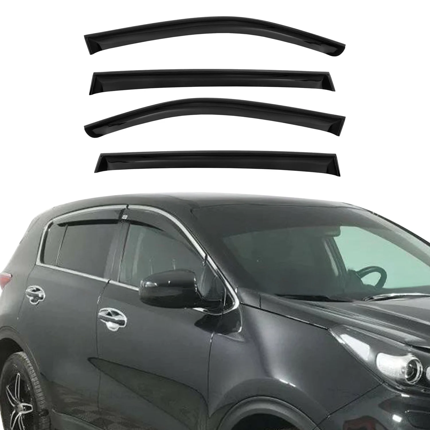 Windabweiser Regenabweiser für Kia Sportage 2015-2021 Dunkel Acryl 4tlg