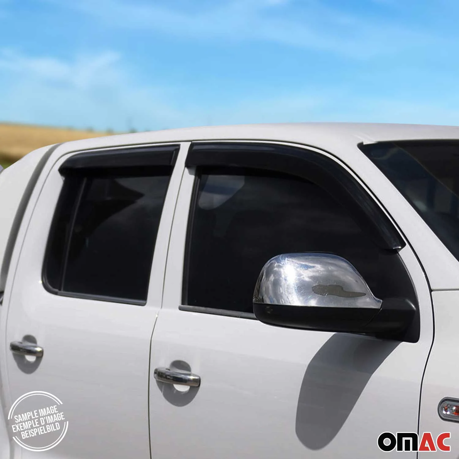 4x Windabweiser Regenabweiser für Mitsubishi L200 2007-2014 Acryl Dunkel - Image 8