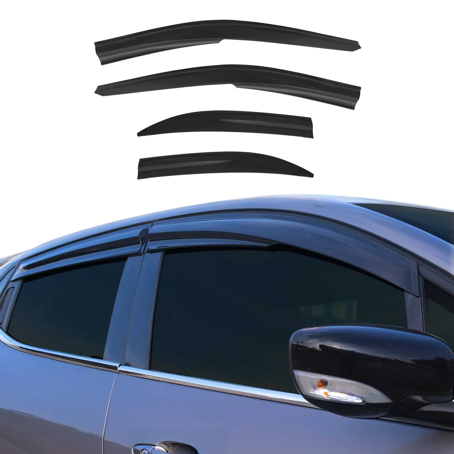 4x Windabweiser Regenabweiser für Toyota Camry XV50 2011-2015 Acryl Dunkel