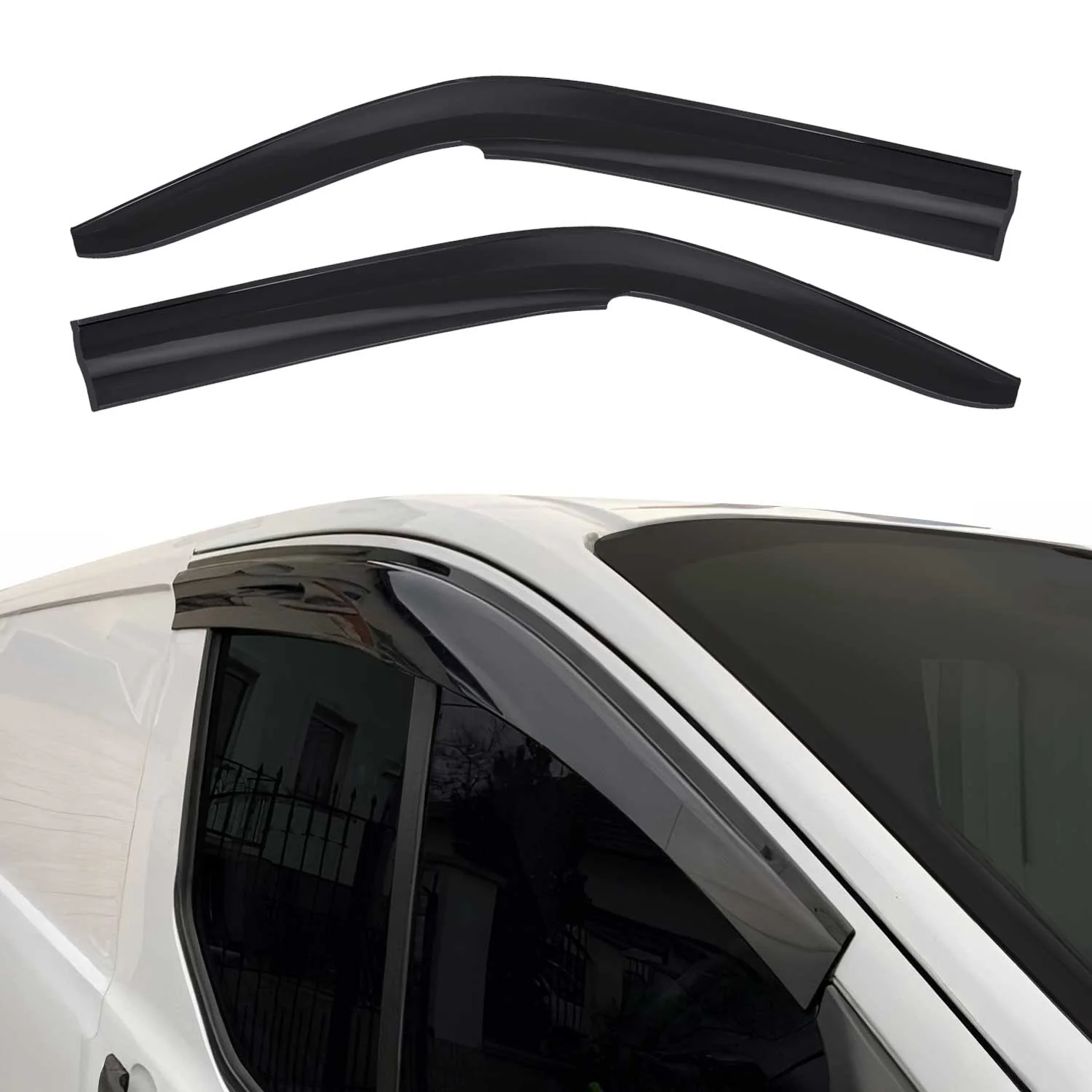 Windabweiser Regenabweiser für VW Transporter T5 T6 2003-2024 Acryl Schwarz 2x