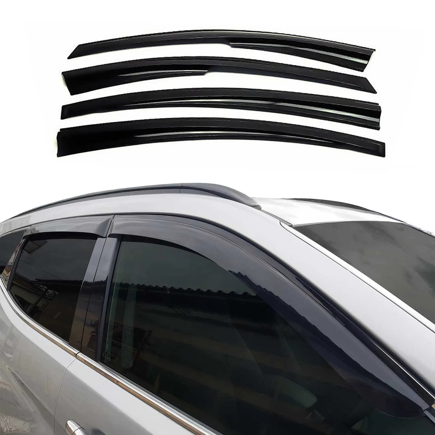 Windabweiser Regenabweiser für Opel Mokka 2012-2020 Acryl Dunkel 4x